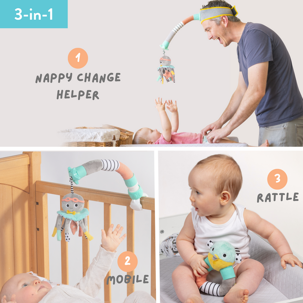 Dingle Dangle Baby Gift Set [Nappy Changer, Mobile, Rattle]